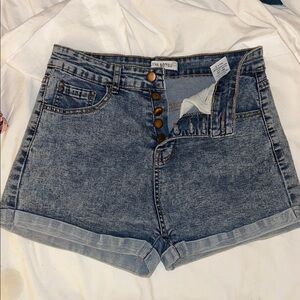 Women's Blue Denim Shorts Large Elena Botelli